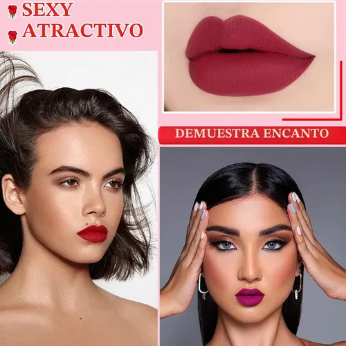 Vista 5 de Juego de 18 pastillas de cápsula de lápiz labial, mini juego de lápices labiales de maquillaje mate, de larga duración, impermeable, lindo, lápiz