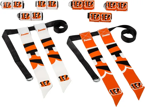 Vista 24 de Franklin Sports NFL - Conjuntos de fútbol con bandera del equipo de la NFL, cinturones + banderas, para niños + adultos, se adapta a cintura