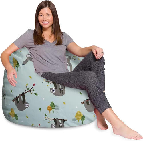 Vista 53 de Posh Creations - Sillón puff para niños, adolescentes y adultos, incluye funda extraíble y lavable a máquina, tamaño mediano de 27 pulgadas, lona