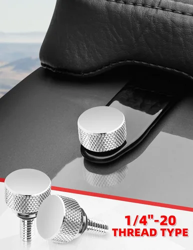 Vista 2 de Amazicha Tornillo de asiento de guardabarros de acero inoxidable, 2 unidades, rosca cromada de 1/4 "-20 compatible con Harley Davidson Touring