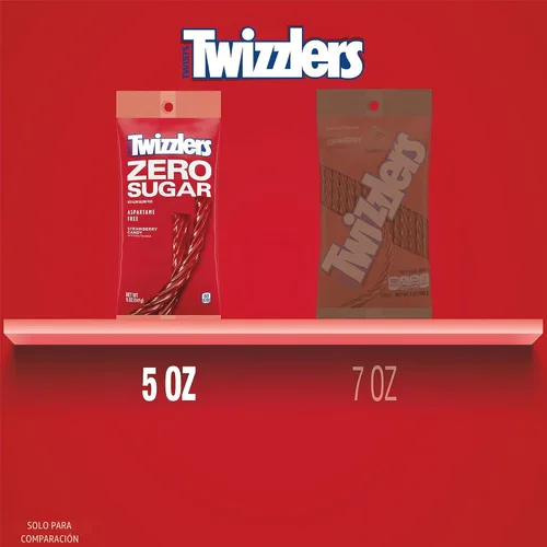 Vista 4 de TWIZZLERS - Twists sabor a fresa, sin azúcar (bolsas de 5 oz)