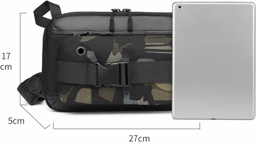 Vista 6 de Mochila cruzada para el pecho, riñonera cruzada para exteriores, senderismo, viajes, correr