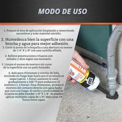 Vista 3 de DAP Mortero resistente al fuego de alto calor, 10 onzas, negro (7079818854)