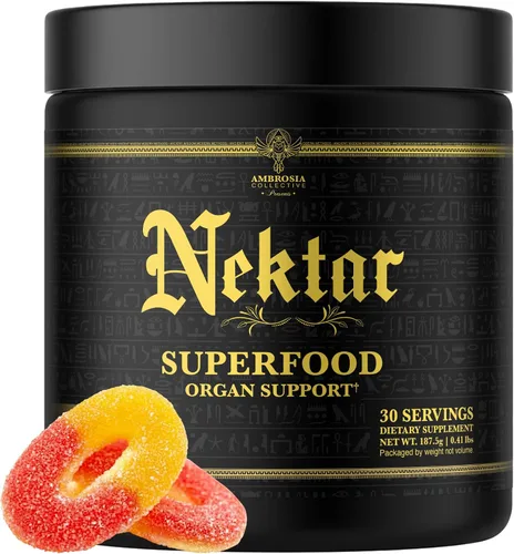 Vista 11 de Ambrosia Superfood Polvo de apoyo para órganos y ciclos Soporte hepático y renal con cardo mariano, arroz de levadura roja y CoQ10 13