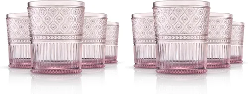 Vista 5 de Godinger Vasos de whisky, juego de vasos acrílicos, elegantes vasos de plástico de bola baja, vasos de rocas, juego de vasos para beber, decoración