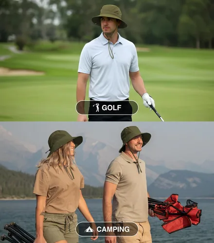 Vista 5 de GearTOP Wide Brim Sun Hat for Men & Women, UPF 50+ Fishing Hat with Detachable Neck Flap & Face Cover Gardening Boonie Sunhat