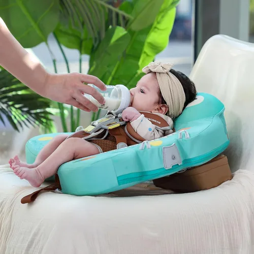 Vista 8 de Mambobaby Flotador con cola y toldo no inflable para bebé, flotador Mambo Flotador inteligente de natación para bebé, flotador de piscina para niños