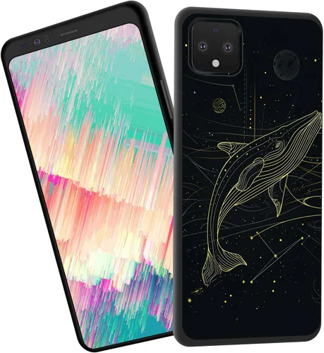 Vista 116 de Funda delgada para Google Pixel 4 XL, funda delgada de silicona de TPU suave a prueba de golpes para Google Pixel 4 XL, cruz negra