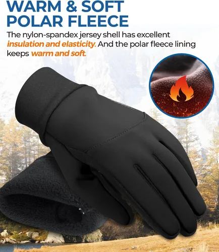 Vista 3 de rivmount Guantes de invierno resistentes al agua para pantalla táctil, para mujeres y hombres, guantes térmicos cálidos para clima frío, correr