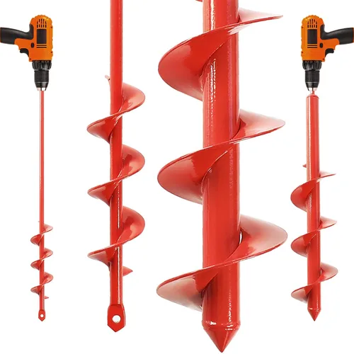 Vista 3 de MAXCCINO Broca de Barrena para Plantar 1.6"(D) x16.5"(L), Broca de Taladro en Espiral para Tierra de Jardín con Impulsor Hexagonal de 3/8