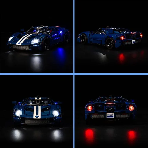 Vista 4 de VONADO Kit de luces LED para Lego 2022 Ford GT 42154, kit de luces Technic Ford GT de bricolaje compatible con automóvil Lego (sin modelo)