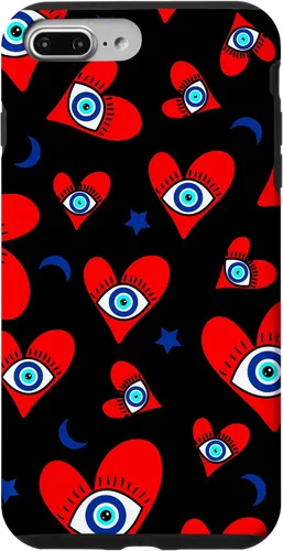 Vista 12 de Funda para iPhone 12 mini con diseño de mal de ojo, diseño de corazones de mal de ojo azul