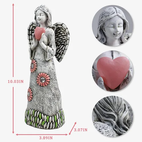 Vista 8 de Estatua de ángel solar Rezpuao - Escultura de jardín con decoración de resina para patio, césped, porche - Regalo de inauguración de casa, 10.03