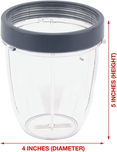 Vista 3 de 18 oz y 24 oz tazas + extractor y fresadora cuchillas + 2 Juntas Combo para Nutribullet