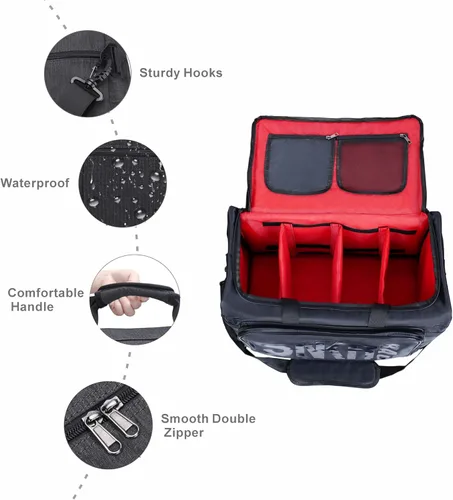 Vista 3 de Bolsa de deporte y bolsa de viaje, Rojo -, Bolsa de viaje con compartimentos interiores ajustables