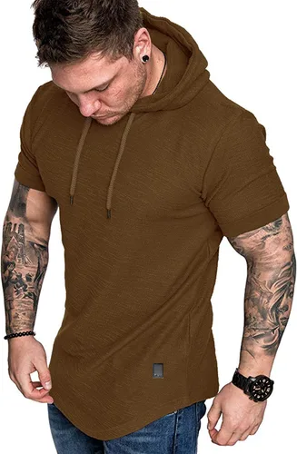 Vista 6 de Lexiart Sudadera deportiva con capucha para hombre, color liso, forro polar