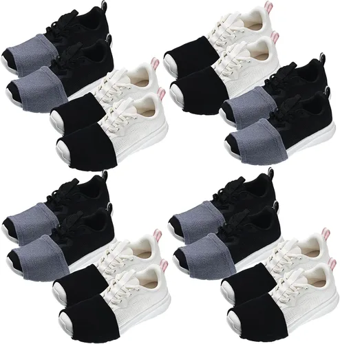 Vista 8 de Haysandy 8 Pares de Fundas para Zapatos de Baile Sobre Calcetines para Mujeres Bailarinas Negro