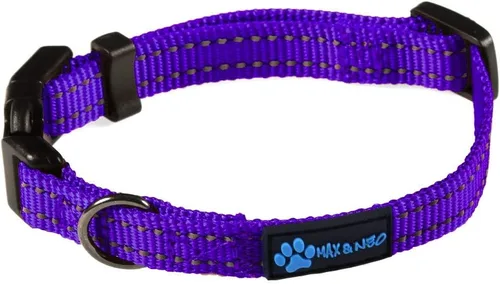 Vista 9 de Max and Neo NEO - Collar reflectante con hebilla de nailon para perro, donamos un collar a un rescate de perros por cada collar vendido (XS, negro)