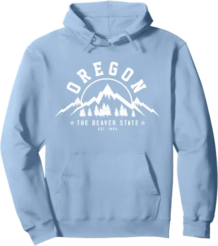 Vista 4 de Oregon The Beaver State Est. 1859 - Sudadera con capucha para regalo, Negro, S