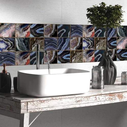 Vista 28 de Alwayspon Vinilo adhesivo efecto piedra, pegatinas para azulejos de pared autoadhesivas, protector antisalpicaduras para cocina y baño, T026