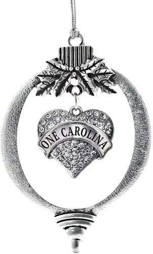 Vista 78 de Inspired Silver - Red Merry - Adorno de Navidad plateado - Adorno de árbol de Navidad con dije de corazón con circonita cúbica - Decoración colgante