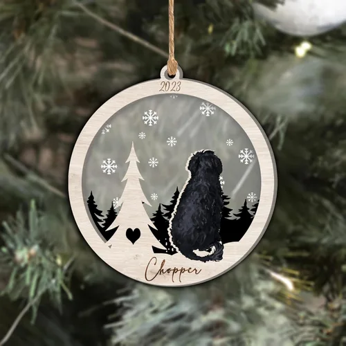 Vista 270 de Nazenti Adorno de Navidad conmemorativo personalizado, regalo personalizado de recuerdo de perro, condolencias por pérdida de mascotas, sabueso
