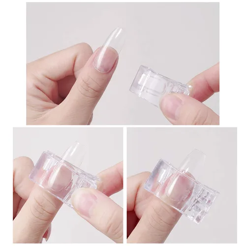 Vista 5 de 12 piezas de clip de uñas para construcción rápida de uñas de poligel para extensión de uñas de dedo de poligel, herramienta de arte de uñas