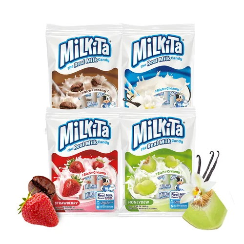 Vista 27 de Milkita Caramelo cremoso de leche de plátano – Dulces saludables bajos en azúcar con leche real para niños y adultos – Caramelos sin grasa y sin