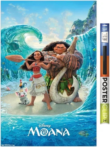 Vista 16 de Trends International Disney Moana - Póster de pared con suelo oceánico, 22.4 pulgadas de largo x 14.7 pulgadas, versión enmarcada en madera