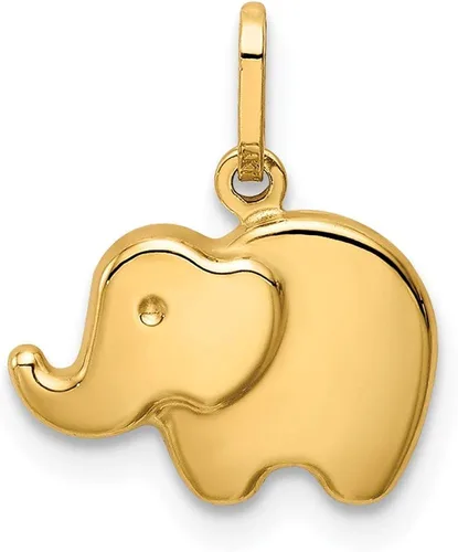 Vista 7 de 14k Yellow Gold Elephant Charm Necklace Pendant Animal Fine Jewelry For Women Gifts For Her