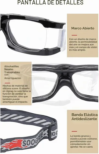 Vista 5 de SooGree Gafas protectoras de baloncesto y fútbol para hombres y mujeres