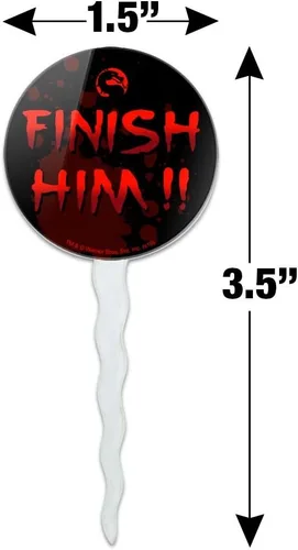 Vista 6 de Mortal Kombat Klassic Finish Him - Juego de 6 piezas para decoración de cupcakes