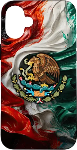 Vista 23 de Funda para iPhone 17 con diseño de bandera mexicana ahumada del orgullo de México del Cinco de Mayo