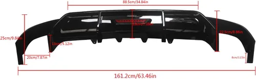 Vista 5 de NINTE Difusor trasero con luz de freno LED para Toyota Camry SE XSE Sedan solo 2018-2024 ABS negro brillante parachoques trasero labio