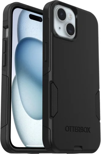 Vista 3 de OtterBox - Funda para iPhone 17e, 16e, 15, 14 y 13 serie Commuter, color negro, delgada y resistente, apta para bolsillo, con protección de puerto