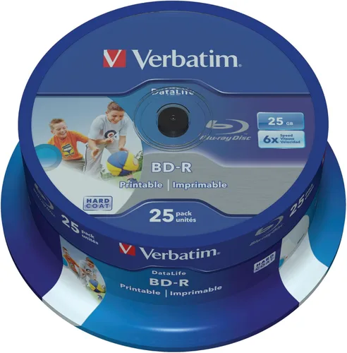 Vista 2 de Verbatim 43738 25GB BD-R SL imprimible - Paquete de 25 husillos