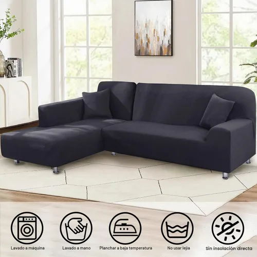 Vista 2 de LA MEACK Fundas para sofá modular, 2 piezas, suave, en forma de L, súper elástica, tipo L, con 2 fundas de almohada, funda de sofá de 3 plazas +