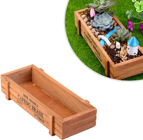 Vista 9 de Maceta decorativa de madera para plantas pequeñas y llaves