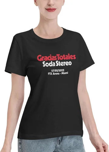 Vista 2 de Soda Stereo T Shirts Woman's Loose Fit Casual Cotton Comfort Crew Neck Short Sleeve Tees Clothing