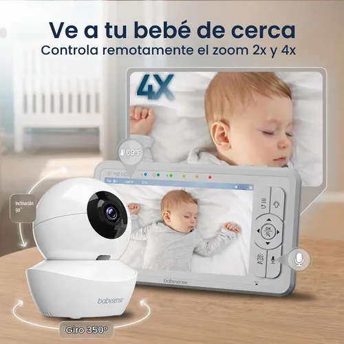 Vista 6 de Babysense Cámara complementaria de repuesto para monitor de bebé HDS2, solo funciona con monitores HDS2, requiere unidad principal HDS2