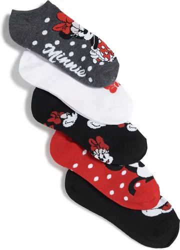 Vista 5 de Disney Minnie Mouse Womens 5 Pack No Show Socks