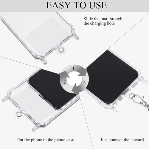 Vista 8 de Marspark 8 piezas de cordón de teléfono parche universal para teléfono correa de plástico para teléfono con anillo de metal compatible con teléfono