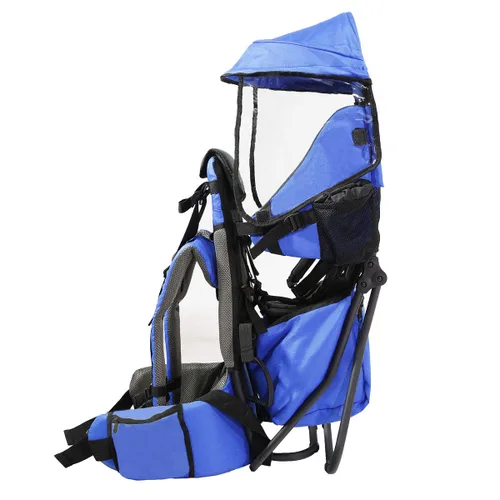 Vista 3 de Clevr Mochila transportadora para bebé, ligera con visor y cobertor contra el sol, Rojo o Verde, Azul