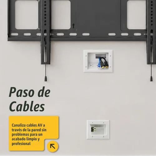 Vista 5 de DATA COMM Electronics 45-0231-WH - Caja de salida de medios empotrable USB, gestión de cables en la pared, receptáculo dúplex, puertos USB dobles