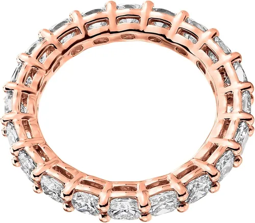 Vista 3 de PAVOI 14K Gold Plated Eternity Ring for Women - Square-Cut Cubic Zirconia Rings - Stackable Love Wedding Band