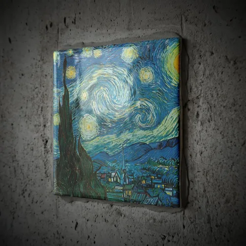 Vista 2 de 3dRose Starry Night by Van Gogh - Azulejo de cerámica vintage de 12 pulgadas