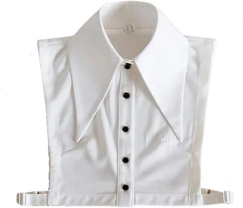 Vista 3 de DNLKWGO Media camisa blanca con cuello Dickey - Blusa de cuello falso desmontable para mujer