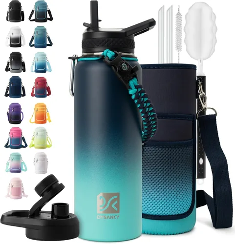 Vista 40 de DYSANKY Botella de agua aislada de 32 onzas, metal al vacío de acero inoxidable grueso, jarra de agua deportiva portátil para gimnasio y senderismo