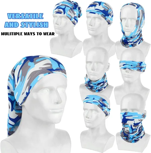 Vista 3 de Liitrsh Juego de 10 fundas de protección solar UV para la cara y enfriamiento para los brazos, polaina de cuello refrescante, bufanda, seda