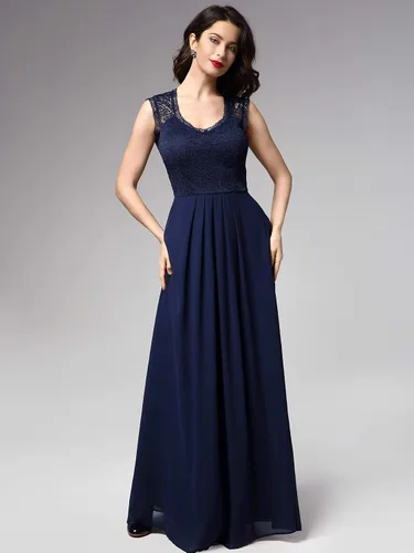 Vista 4 de Miusol - Vestido de mujer casual con cuello en V sin mangas estilo vintage para boda maxi vestido